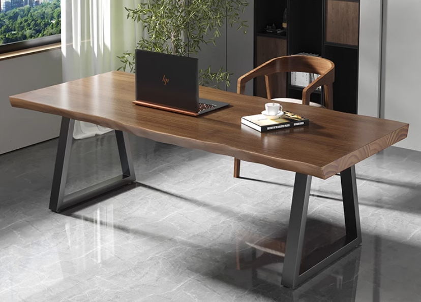Hot recommended simple solid wood desk (size: 200*70*75CM, desktop 5CM)