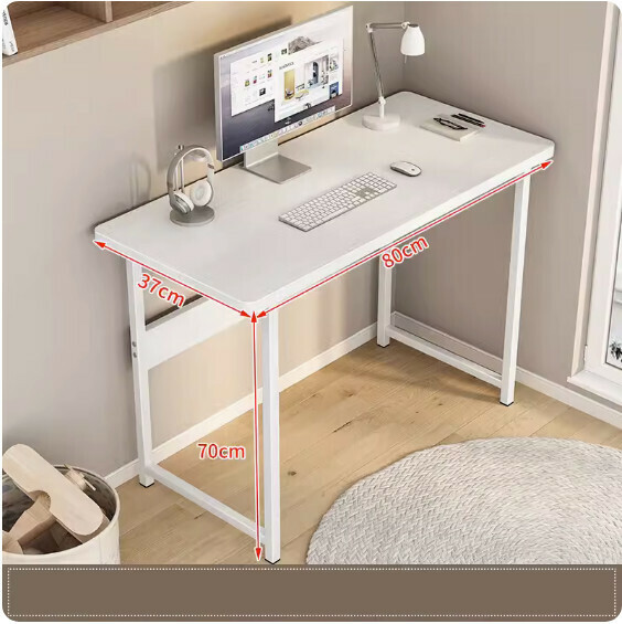 Hot recommended simple computer desk ([upgraded model] white willow wood grain + white frame) [size: 80*37cm]