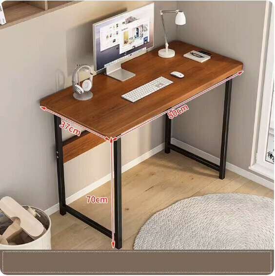 Hotly recommended simple computer desk ([upgraded model] ancient sandalwood grain + black frame) [size: 80*37cm]