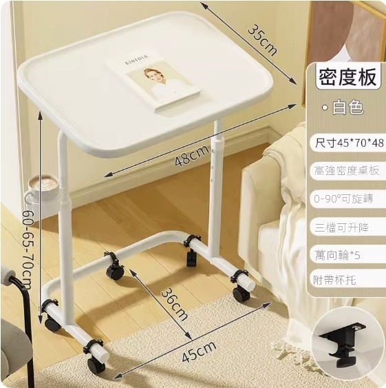 Hot recommended movable computer desk (simple model - white + wheels)