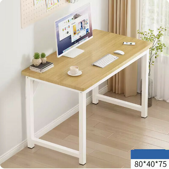 Hot recommendation simple computer desk ([thick 30mm square tube] walnut color) [size: 80*40cm]