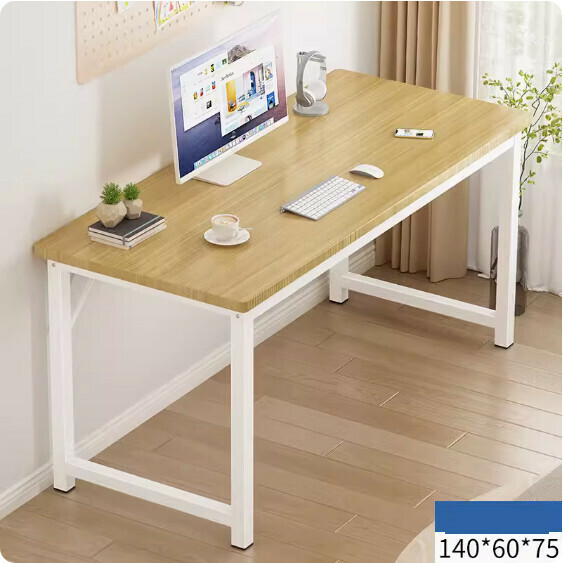 Hot recommendation simple computer desk ([thick 30mm square tube] walnut color) [size: 140*60cm]