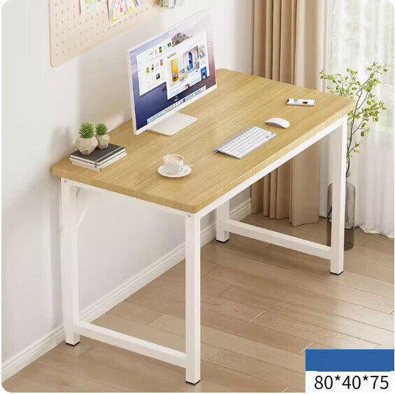 Hot recommended simple computer desk ([upgraded 25mm square tube] walnut color) [size: 80*40cm]
