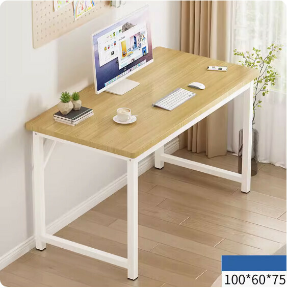 Hot recommendation simple computer desk ([upgraded 25mm square tube] walnut color) [size: 100*60cm]