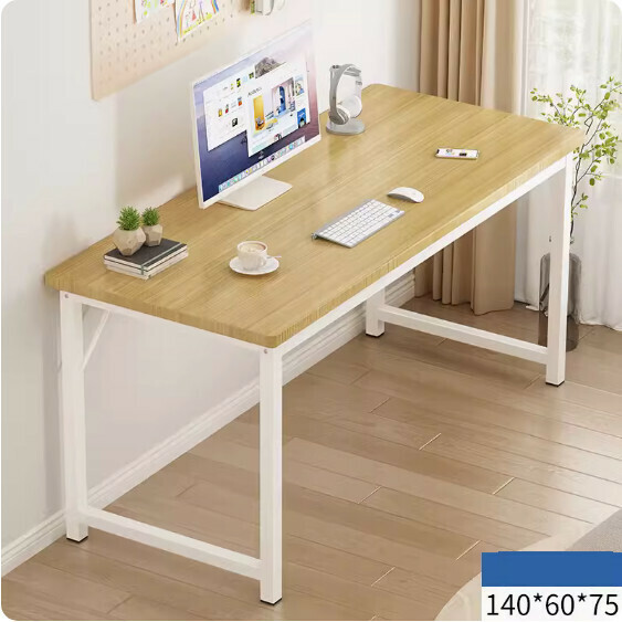 Hot recommendation simple computer desk ([upgraded 25mm square tube] walnut color) [size: 140*60cm]