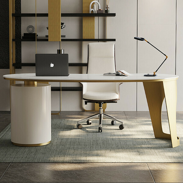Hot recommendation (1.4m desk + office chair) Italian slate desk computer desk office desk (please contact customer service to confirm delivery when placing an order)