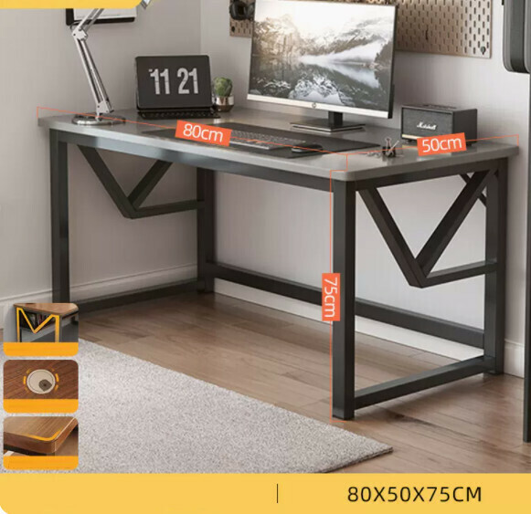 Hot recommended desktop computer desk (single layer - space gray) [size: length 80*width 50*height 75cm]