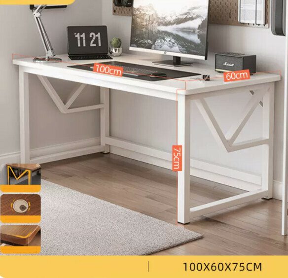 Hot recommended desktop computer desk (single layer - warm white) [size: length 100*width 60*height 75cm]