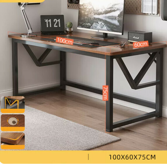 Hot recommended desktop computer desk (single layer - black oak color) [size: length 100*width 60*height 75cm]