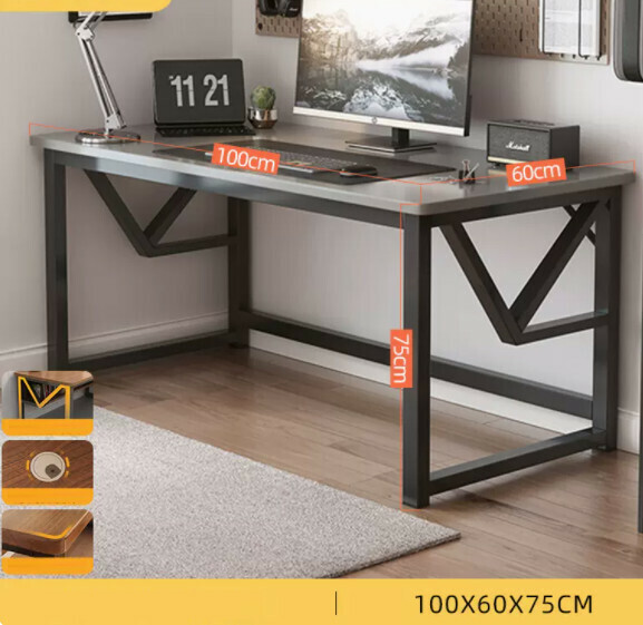 Hot recommended desktop computer desk (single layer - space gray) [size: length 100*width 60*height 75cm]