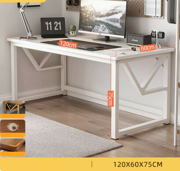 Hot recommended desktop computer desk (single layer - warm white) [size: length 120*width 60*height 75cm]