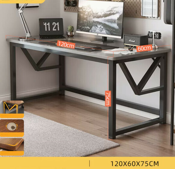 Hot recommended desktop computer desk (single layer - space gray) [size: length 120*width 60*height 75cm]