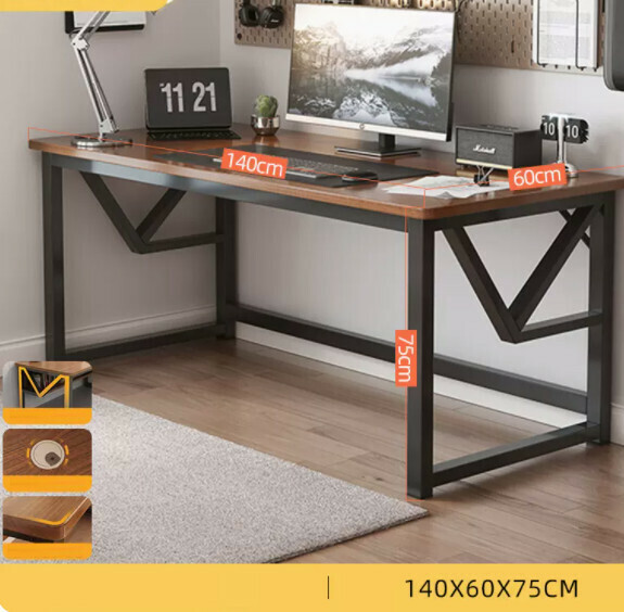 Hot recommended desktop computer desk (single layer - black oak color) [size: length 140*width 60*height 75cm]