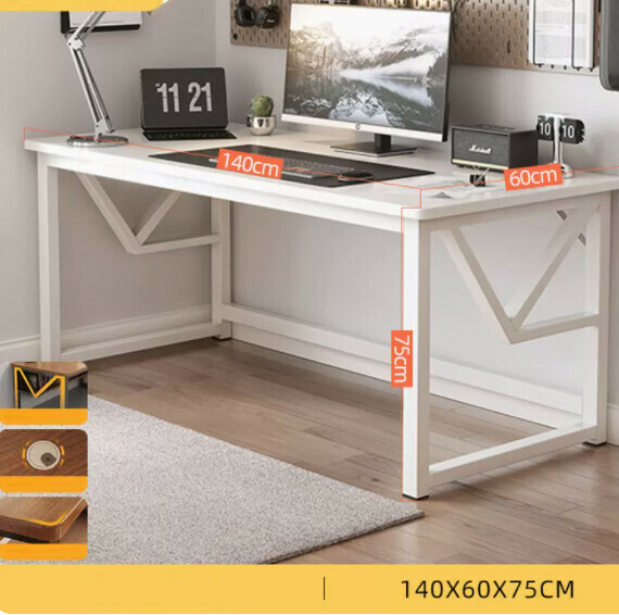 Hot recommended desktop computer desk (single layer - warm white) [size: length 140*width 60*height 75cm]