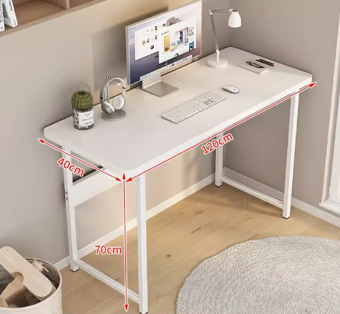 Hot recommendation simple modern office desk computer desk (white frame white [single layer]) (size: 120*40CM)