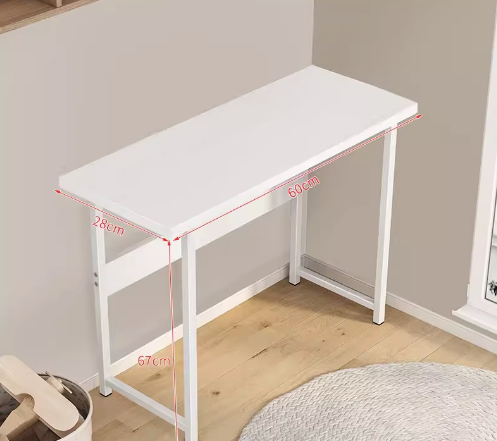 Hot recommendation simple modern office desk computer desk (white frame white [single layer]) (size: 60*28CM)