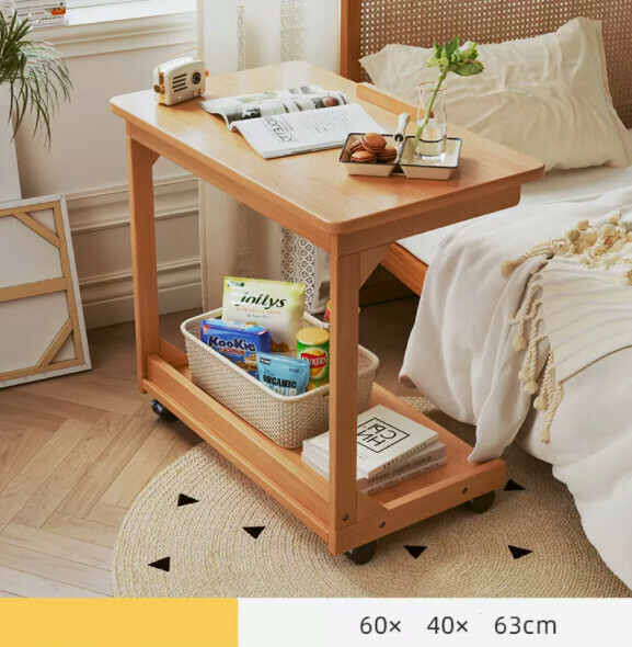 Hot recommended solid wood computer desk (raw wood color + solid wood frame) [size: length 60*width 40*height 63cm]