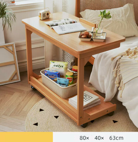 Hotly recommended solid wood computer desk (raw wood color + solid wood frame) [size: length 80*width 40*height 63cm]