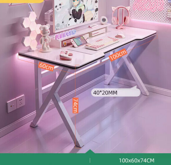 Hot-recommended desktop computer desk (white + threading holes) [size: length 100*width 50*height 74cm]