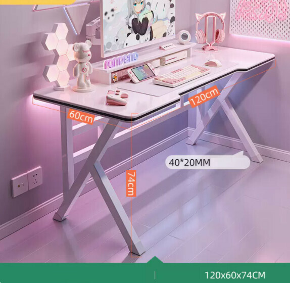 Hot-recommended desktop computer desk (white + threading holes) [size: length 120*width 50*height 74cm]