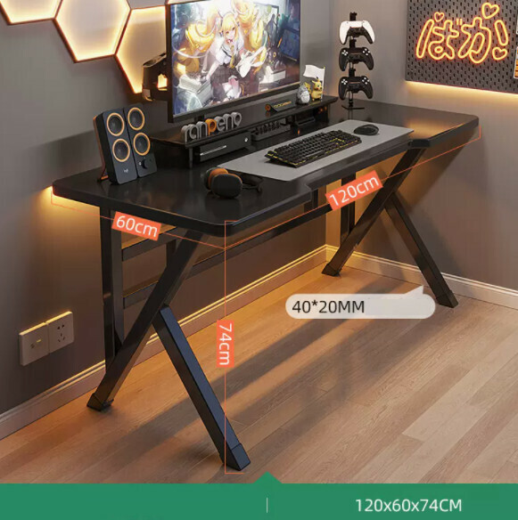 Hot-recommended desktop computer desk (black + threading holes) [size: length 120*width 50*height 74cm]