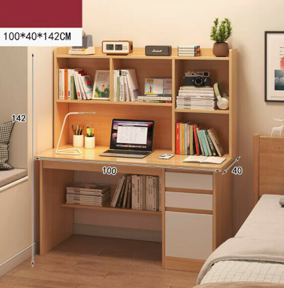 Hotly recommended desktop computer desk (Type D - pastoral oak color) [size: length 100*width 40*height 142cm]