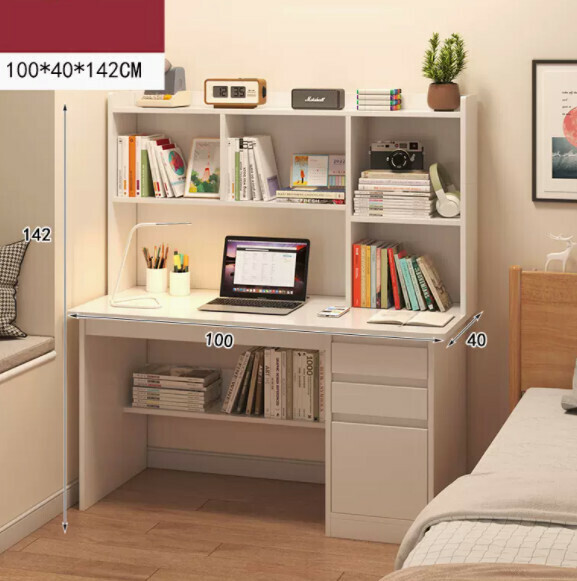 Hot recommended desktop computer desk (Type D-warm white) [size: length 100*width 40*height 142cm]