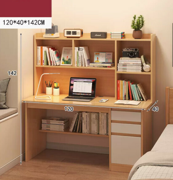 Hotly recommended desktop computer desk (Type D - pastoral oak color) [size: length 120*width 40*height 142cm]