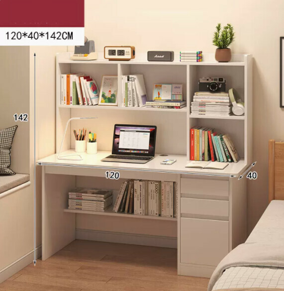 Hot recommended desktop computer desk (Type D-warm white) [size: length 120*width 40*height 142cm]