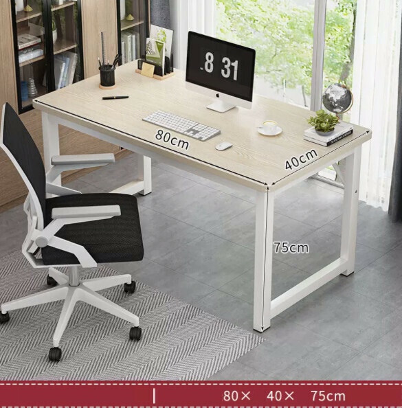 Hot recommended desktop computer desk (white fir + white frame) [size: length 80*width 40*height 75cm]
