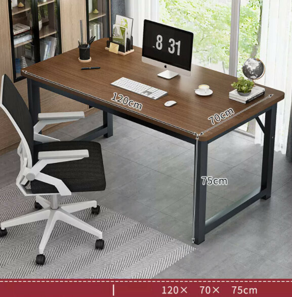Hot recommended desktop computer desk (black oak + black frame) [size: length 120*width 70*height 75cm]