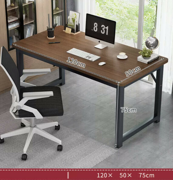 Hot recommended desktop computer desk (black oak + black frame) [size: length 120*width 50*height 75cm]
