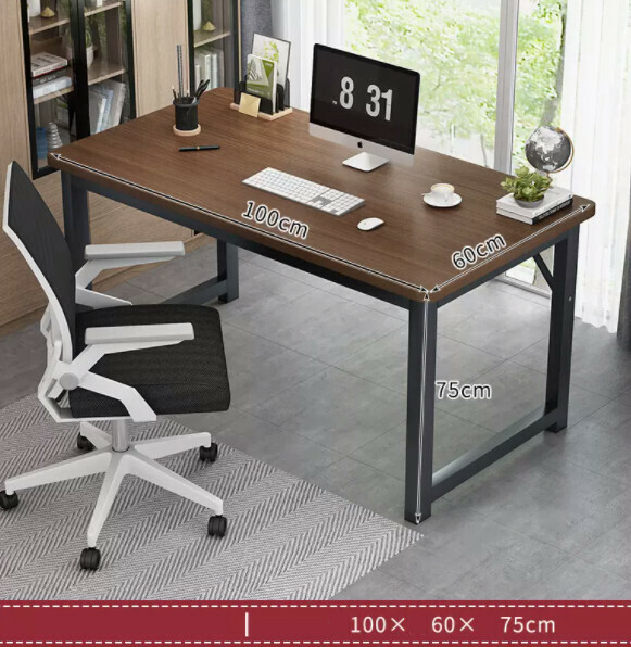 Hot recommended desktop computer desk (black oak + black frame) [size: length 100*width 60*height 75cm]