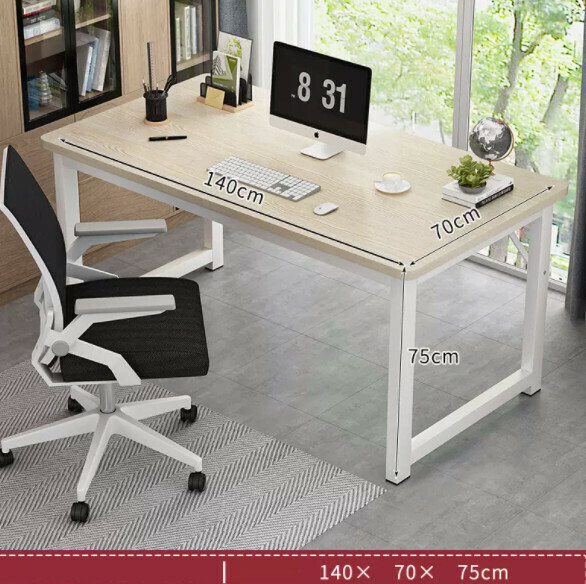 Hot recommended desktop computer desk (white fir + white frame) [size: length 140*width 70*height 75cm]