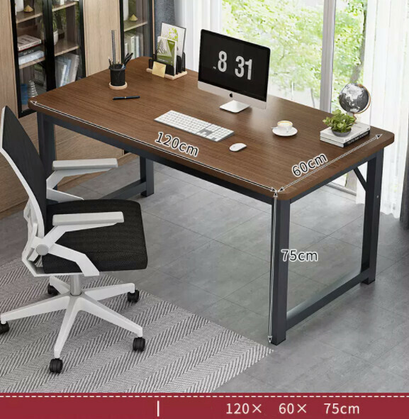 Hot recommended desktop computer desk (black oak + black frame) [size: length 120*width 60*height 75cm]