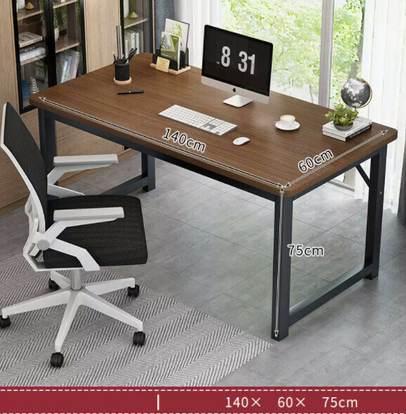 Hot recommended desktop computer desk (black oak + white frame) [size: length 140*width 60*height 75cm]