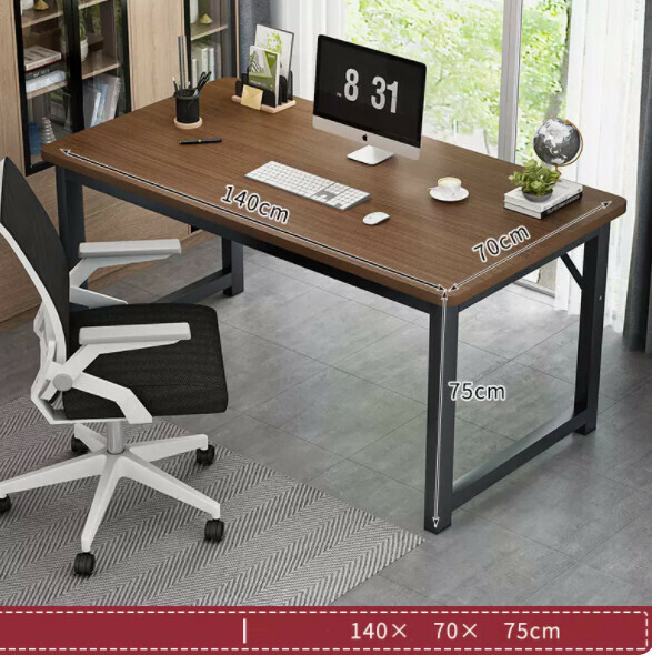 Hot recommended desktop computer desk (black oak + black frame) [size: length 140*width 70*height 75cm]
