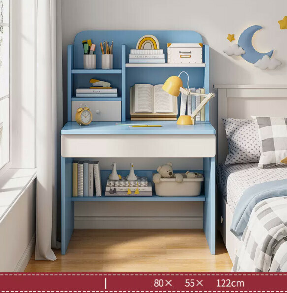 Hot recommendation simple computer desk (light blue + white 80cm)