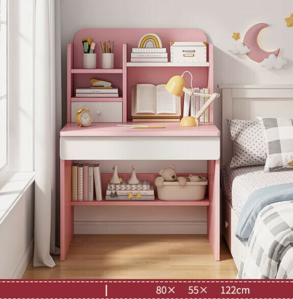 Hot recommendation simple computer desk (light pink + white 80cm)