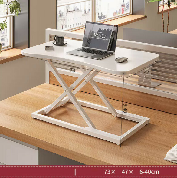 Hotly recommended standing computer desk (simple model - business white) [pneumatic stepless hover lift]