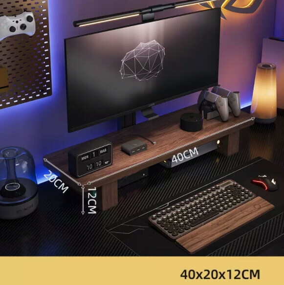 Hot recommendation solid wood computer desk (walnut color) [size: length 40*width 20*height 12cm]