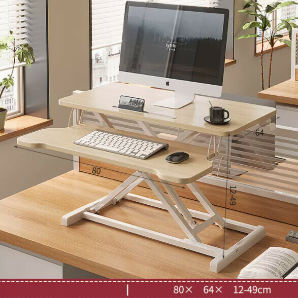 Hot recommended standing computer desk (with keyboard position - business white) [Pneumatic stepless hover lift]