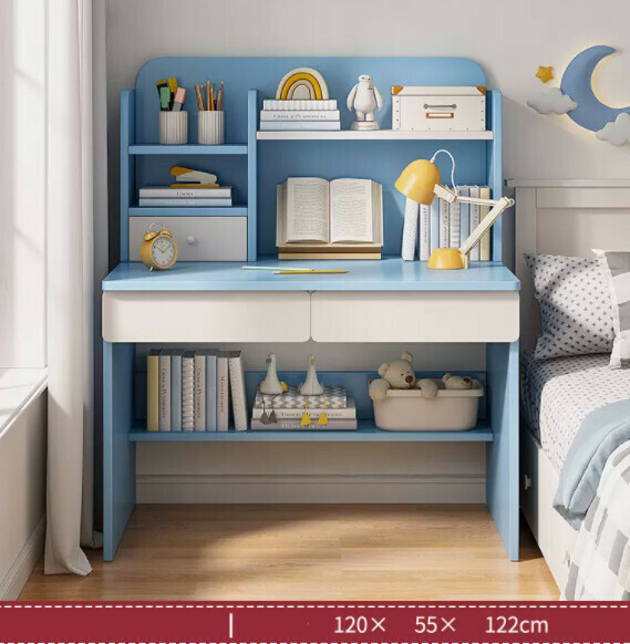 Hot recommendation simple computer desk (light blue + white 120cm)