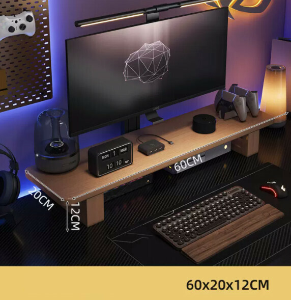 Hot recommendation solid wood computer desk (log color) [size: length 60*width 20*height 12cm]