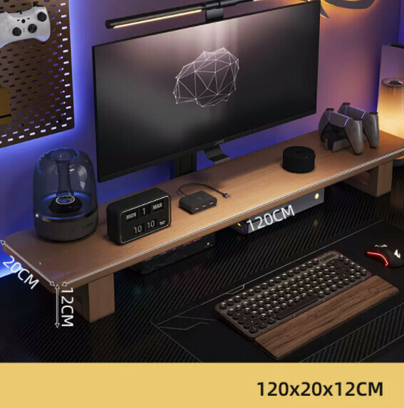 Hot recommended solid wood computer desk (log color) [size: length 120*width 20*height 12cm]