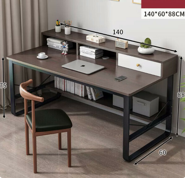 Hot recommended desktop computer desk (140cm black walnut color)