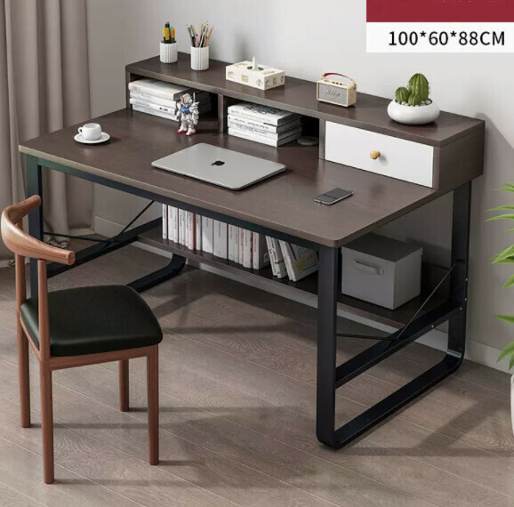 Hot recommended desktop computer desk (100cm black walnut color)