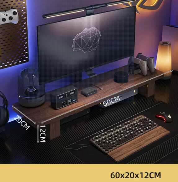 Hot recommendation solid wood computer desk (walnut color) [size: length 60*width 20*height 12cm]