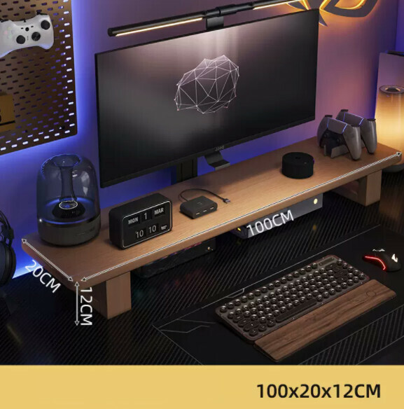 Hot recommended solid wood computer desk (log color) [size: length 100*width 20*height 12cm]