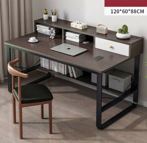 Hot recommended desktop computer desk (120cm black walnut color)